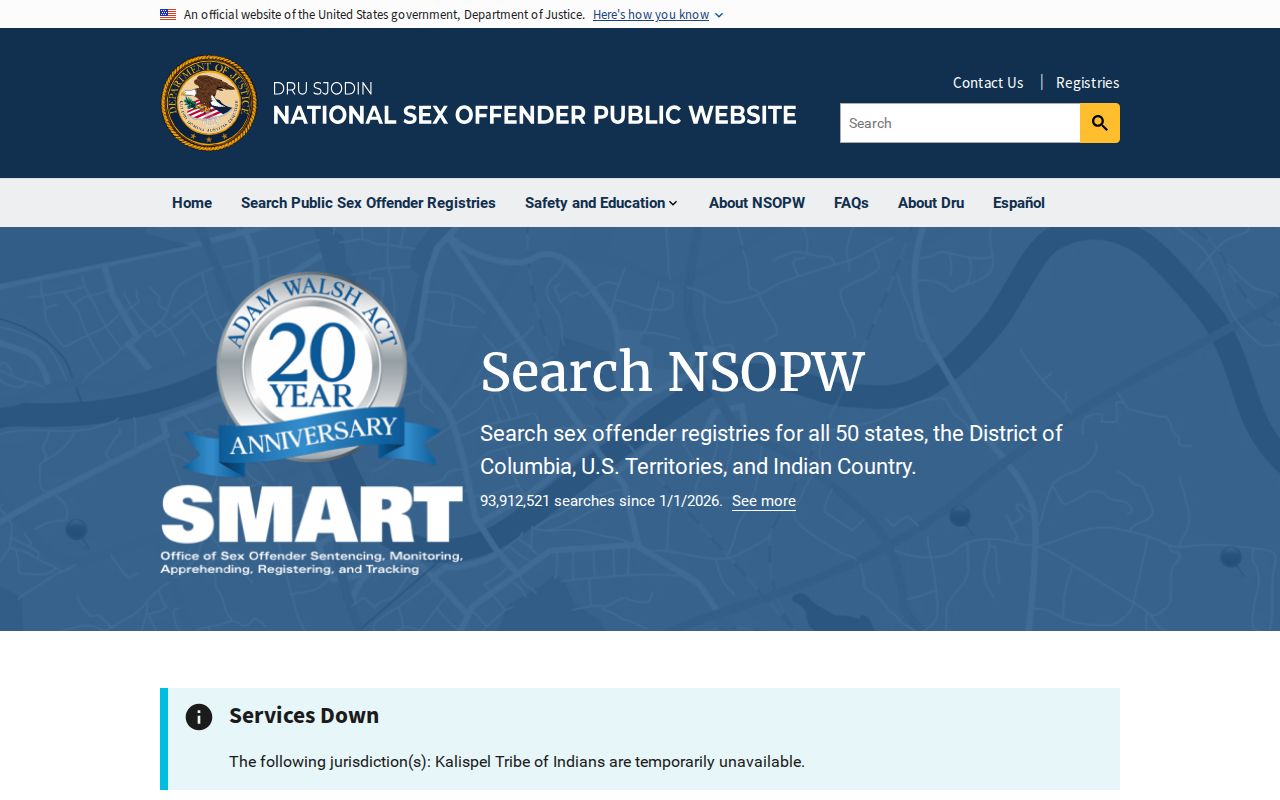 Ward County sex offender search through the official NSOPW national registry